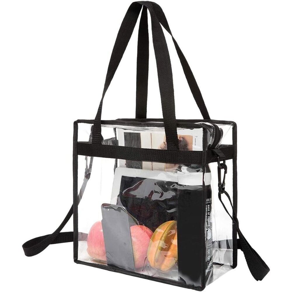 Durable Clear Tote Bag 12x6x12 - Ideal for Events with Adjustable Shoulder Strap - Picture 1 of 7